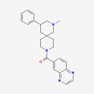 molecular formula C25H28N4O B5669122 2-methyl-4-phenyl-9-(quinoxalin-6-ylcarbonyl)-2,9-diazaspiro[5.5]undecane 