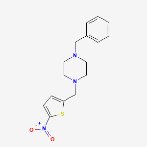 molecular formula C16H19N3O2S B5669128 1-benzyl-4-[(5-nitro-2-thienyl)methyl]piperazine 