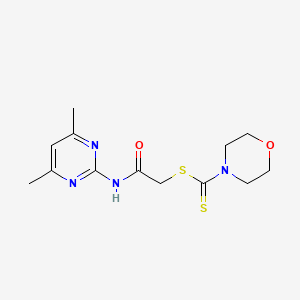 molecular formula C13H18N4O2S2 B5669131 2-[(4,6-dimethyl-2-pyrimidinyl)amino]-2-oxoethyl 4-morpholinecarbodithioate 