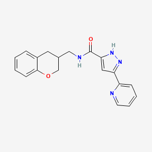 molecular formula C19H18N4O2 B5669138 N-(3,4-dihydro-2H-chromen-3-ylmethyl)-3-pyridin-2-yl-1H-pyrazole-5-carboxamide 