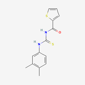 molecular formula C14H14N2OS2 B5669139 N-{[(3,4-dimethylphenyl)amino]carbonothioyl}-2-thiophenecarboxamide 