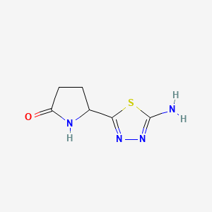 molecular formula C6H8N4OS B566914 5-(5-氨基-1,3,4-噻二唑-2-基)-2-吡咯烷酮 CAS No. 1256643-02-3