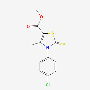 molecular formula C12H10ClNO2S2 B5669152 methyl 3-(4-chlorophenyl)-4-methyl-2-thioxo-2,3-dihydro-1,3-thiazole-5-carboxylate 