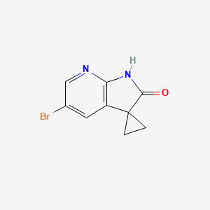 molecular formula C9H7BrN2O B566916 5'-溴螺[环丙烷-1,3'-吡咯并[2,3-b]吡啶]-2'(1'H)-酮 CAS No. 1263279-55-5