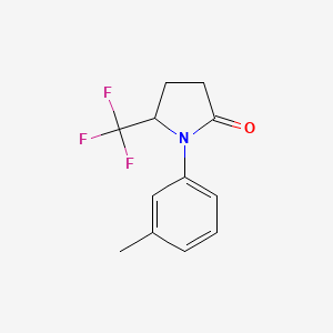 molecular formula C12H12F3NO B566917 1-m-Tolyl-5-(trifluoromethyl)pyrrolidin-2-one CAS No. 1224599-67-0