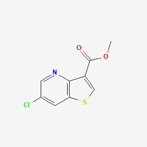molecular formula C9H6ClNO2S B566919 6-氯噻吩并[3,2-b]吡啶-3-甲酸甲酯 CAS No. 952182-43-3