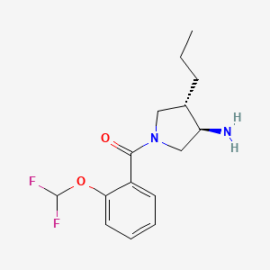 molecular formula C15H20F2N2O2 B5669201 (3R*,4S*)-1-[2-(difluoromethoxy)benzoyl]-4-propylpyrrolidin-3-amine 
