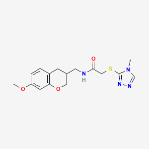 molecular formula C16H20N4O3S B5669208 N-[(7-methoxy-3,4-dihydro-2H-chromen-3-yl)methyl]-2-[(4-methyl-4H-1,2,4-triazol-3-yl)thio]acetamide 