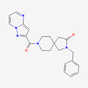 molecular formula C22H23N5O2 B5669216 2-benzyl-8-(pyrazolo[1,5-a]pyrimidin-2-ylcarbonyl)-2,8-diazaspiro[4.5]decan-3-one 