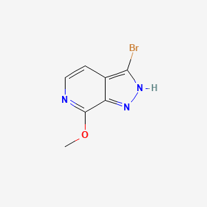 molecular formula C7H6BrN3O B566924 3-溴-7-甲氧基-1H-吡唑并[3,4-C]吡啶 CAS No. 1357946-82-7
