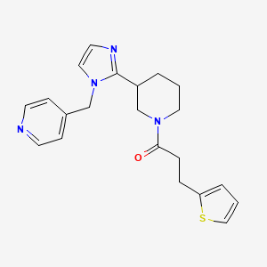 molecular formula C21H24N4OS B5669255 4-[(2-{1-[3-(2-thienyl)propanoyl]piperidin-3-yl}-1H-imidazol-1-yl)methyl]pyridine 