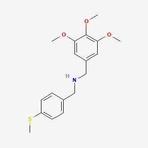 molecular formula C18H23NO3S B5669281 1-[4-(methylthio)phenyl]-N-(3,4,5-trimethoxybenzyl)methanamine 