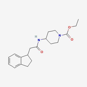 molecular formula C19H26N2O3 B5669316 ethyl 4-[(2,3-dihydro-1H-inden-1-ylacetyl)amino]-1-piperidinecarboxylate 