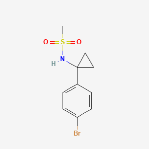 molecular formula C10H12BrNO2S B566932 N-[1-(4-溴苯基)环丙基]甲磺酰胺 CAS No. 1365272-86-1