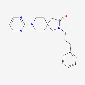 molecular formula C21H26N4O B5669344 2-(3-phenylpropyl)-8-(2-pyrimidinyl)-2,8-diazaspiro[4.5]decan-3-one 
