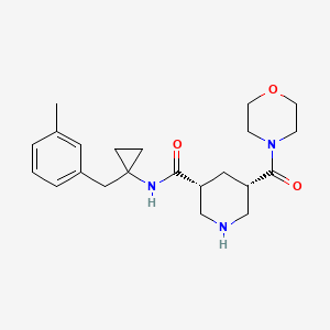 molecular formula C22H31N3O3 B5669348 (3R*,5S*)-N-[1-(3-methylbenzyl)cyclopropyl]-5-(morpholin-4-ylcarbonyl)piperidine-3-carboxamide 