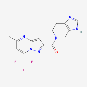 molecular formula C15H13F3N6O B5669356 5-{[5-methyl-7-(trifluoromethyl)pyrazolo[1,5-a]pyrimidin-2-yl]carbonyl}-4,5,6,7-tetrahydro-1H-imidazo[4,5-c]pyridine 