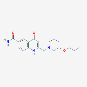 4-hydroxy-2-[(3-propoxypiperidin-1-yl)methyl]quinoline-6-carboxamide