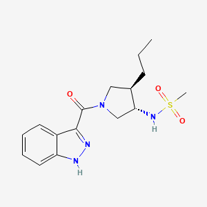 molecular formula C16H22N4O3S B5669381 N-[(3S*,4R*)-1-(1H-indazol-3-ylcarbonyl)-4-propylpyrrolidin-3-yl]methanesulfonamide 