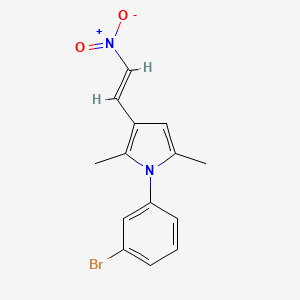 molecular formula C14H13BrN2O2 B5669382 1-(3-bromophenyl)-2,5-dimethyl-3-(2-nitrovinyl)-1H-pyrrole 