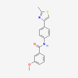 molecular formula C18H16N2O2S B5669384 3-methoxy-N-[4-(2-methyl-1,3-thiazol-4-yl)phenyl]benzamide 