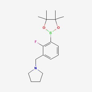 molecular formula C17H25BFNO2 B566939 1-(2-氟-3-(4,4,5,5-四甲基-1,3,2-二氧杂硼环-2-基)苄基)吡咯烷 CAS No. 1256360-38-9