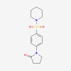 molecular formula C15H20N2O3S B5669399 1-[4-(1-piperidinylsulfonyl)phenyl]-2-pyrrolidinone 