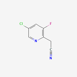 molecular formula C7H4ClFN2 B566943 2-(5-氯-3-氟吡啶-2-基)乙腈 CAS No. 1227572-25-9
