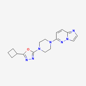 molecular formula C16H19N7O B5669440 6-[4-(5-cyclobutyl-1,3,4-oxadiazol-2-yl)piperazin-1-yl]imidazo[1,2-b]pyridazine 
