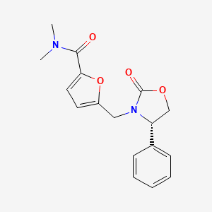 molecular formula C17H18N2O4 B5669454 N,N-dimethyl-5-{[(4S)-2-oxo-4-phenyl-1,3-oxazolidin-3-yl]methyl}-2-furamide 