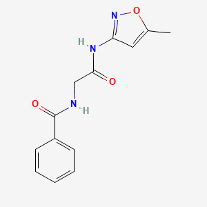 molecular formula C13H13N3O3 B5669481 N-{2-[(5-methyl-3-isoxazolyl)amino]-2-oxoethyl}benzamide 