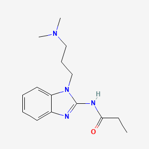molecular formula C15H22N4O B5669486 N-{1-[3-(dimethylamino)propyl]-1H-benzimidazol-2-yl}propanamide 