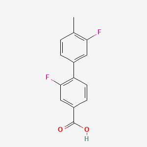 molecular formula C14H10F2O2 B566950 3-Fluoro-4-(3-fluoro-4-methylphenyl)benzoic acid CAS No. 1261893-04-2