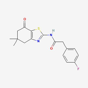 molecular formula C17H17FN2O2S B5669505 N-(5,5-dimethyl-7-oxo-4,5,6,7-tetrahydro-1,3-benzothiazol-2-yl)-2-(4-fluorophenyl)acetamide CAS No. 606923-19-7