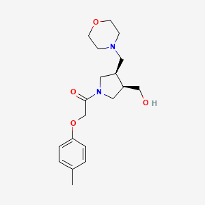 molecular formula C19H28N2O4 B5669507 [(3R*,4R*)-1-[(4-methylphenoxy)acetyl]-4-(4-morpholinylmethyl)-3-pyrrolidinyl]methanol 