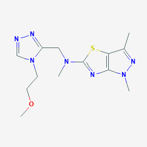 molecular formula C13H19N7OS B5669514 N-{[4-(2-methoxyethyl)-4H-1,2,4-triazol-3-yl]methyl}-N,1,3-trimethyl-1H-pyrazolo[3,4-d][1,3]thiazol-5-amine 