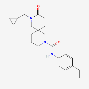 molecular formula C22H31N3O2 B5669560 8-(cyclopropylmethyl)-N-(4-ethylphenyl)-9-oxo-2,8-diazaspiro[5.5]undecane-2-carboxamide 
