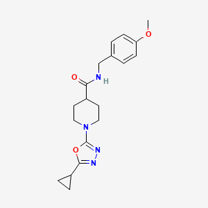 molecular formula C19H24N4O3 B5669569 1-(5-cyclopropyl-1,3,4-oxadiazol-2-yl)-N-(4-methoxybenzyl)piperidine-4-carboxamide 