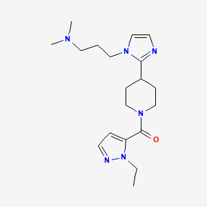 molecular formula C19H30N6O B5669574 3-(2-{1-[(1-ethyl-1H-pyrazol-5-yl)carbonyl]piperidin-4-yl}-1H-imidazol-1-yl)-N,N-dimethylpropan-1-amine 