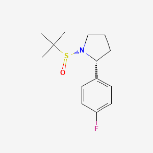 molecular formula C14H20FNOS B566960 (R)-1-((R)-tert-butylsulfinyl)-2-(4-fluorophenyl)pyrrolidine CAS No. 1218989-47-9