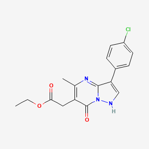 molecular formula C17H16ClN3O3 B5669603 ethyl [3-(4-chlorophenyl)-5-methyl-7-oxo-4,7-dihydropyrazolo[1,5-a]pyrimidin-6-yl]acetate 