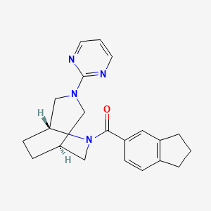 molecular formula C21H24N4O B5669607 (1S*,5R*)-6-(2,3-dihydro-1H-inden-5-ylcarbonyl)-3-(2-pyrimidinyl)-3,6-diazabicyclo[3.2.2]nonane 