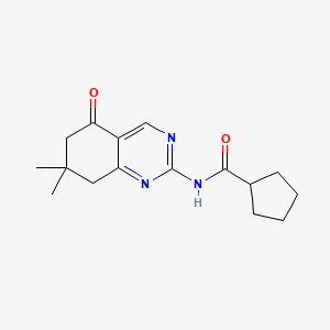 molecular formula C16H21N3O2 B5669609 N-(7,7-dimethyl-5-oxo-5,6,7,8-tetrahydro-2-quinazolinyl)cyclopentanecarboxamide 