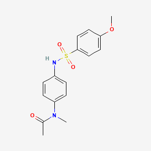 molecular formula C16H18N2O4S B5669640 N-(4-{[(4-methoxyphenyl)sulfonyl]amino}phenyl)-N-methylacetamide 