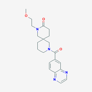 molecular formula C21H26N4O3 B5669641 2-(2-methoxyethyl)-8-(quinoxalin-6-ylcarbonyl)-2,8-diazaspiro[5.5]undecan-3-one 