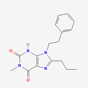 1-methyl-9-(2-phenylethyl)-8-propyl-3,9-dihydro-1H-purine-2,6-dione