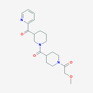 molecular formula C20H27N3O4 B5669705 (1-{[1-(methoxyacetyl)-4-piperidinyl]carbonyl}-3-piperidinyl)(2-pyridinyl)methanone 