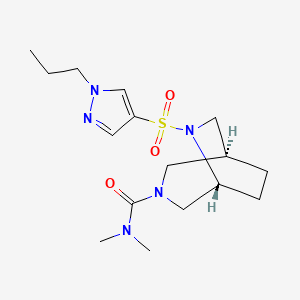 molecular formula C16H27N5O3S B5669709 (1S*,5R*)-N,N-dimethyl-6-[(1-propyl-1H-pyrazol-4-yl)sulfonyl]-3,6-diazabicyclo[3.2.2]nonane-3-carboxamide 