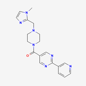 molecular formula C19H21N7O B5669731 5-({4-[(1-methyl-1H-imidazol-2-yl)methyl]-1-piperazinyl}carbonyl)-2-(3-pyridinyl)pyrimidine 