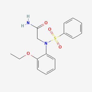 molecular formula C16H18N2O4S B5669744 N~2~-(2-ethoxyphenyl)-N~2~-(phenylsulfonyl)glycinamide 